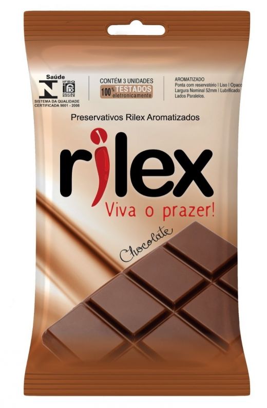 Preservativos Rilex Chocolate - pct 3 unidades